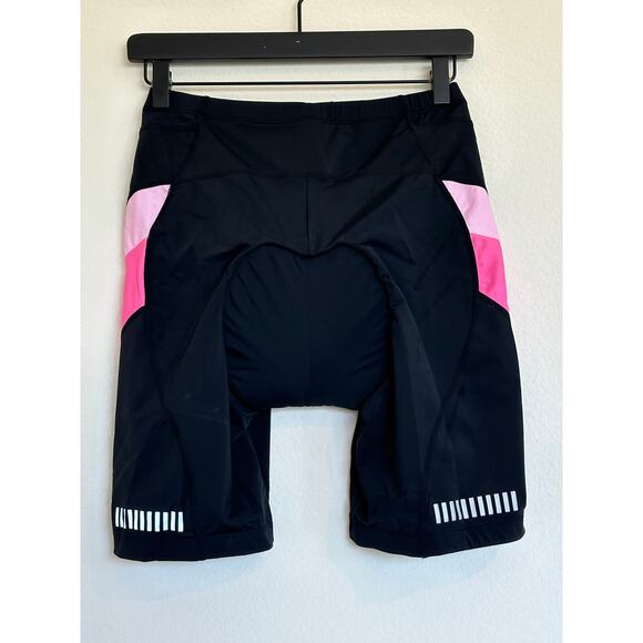 Nooyme Women's Bike Short Cycling Short Size Large 6 inch Padded Black and Pink - Picture 6 of 11